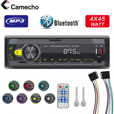 Single 1DIN Autoradio MP3 Player Bluetooth 5.0 FM AUX IN USB TF Head Unit Neu DE