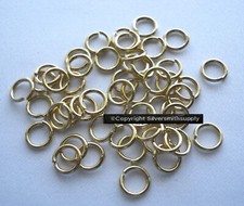 7mm Gold plated open 18 gauge jump rings perfect for bails pendants 50pcs FPJ087
