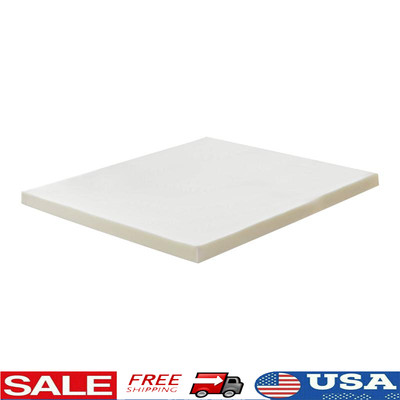 Queen 2'' Foam Mattress Topper High Density Cushioning Layer Easy Clean White New