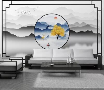 3D Jade Baum H409 – Sticker Mural Panoramique Autocollant Et Repositionnable Sinsin