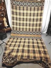 antique blanket camp style plaid heavy cotton flannel double long to fold 1940