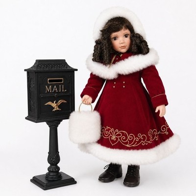 16in Porcelain Doll Claire Georgetown Warm Hearts Winter NRFB Mailbox COA