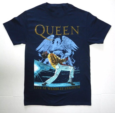 Queen Classic Rock Live At Wembley Stadium Freddie Mercury T-Shirt New