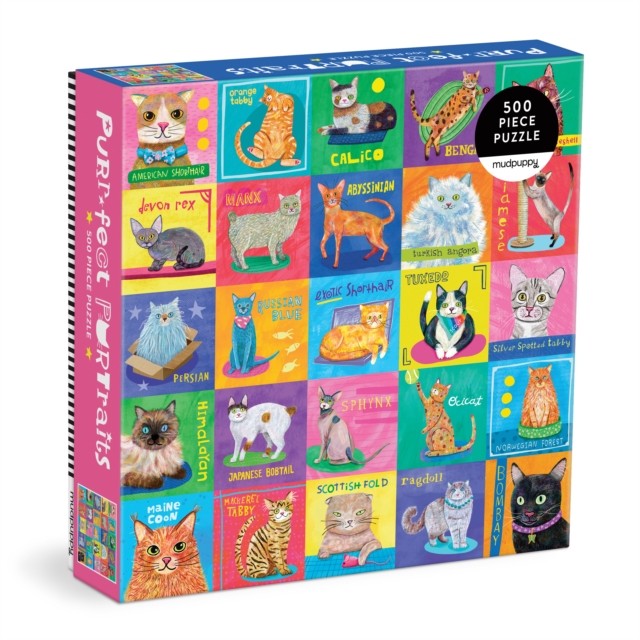 Mudpuppy Purr-fect Portraits! – 500 Piece Family Jigsaw Puzzle With Colorful And Fun Illustrations of A Variety Of Cats For Children Ages 8 And Up - Image 4