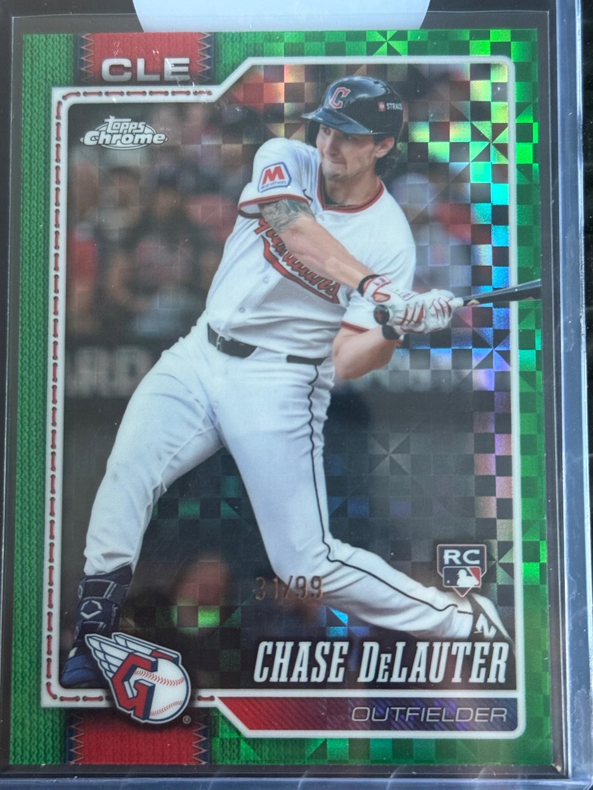 2026 Topps Chrome #284 Chase DeLauter Green Geometric Refractor #/99