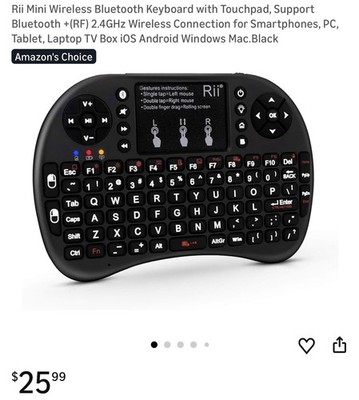 BYTECH Wireless Mini Keyboard BY-GA-AR-211-AC Built-In Touchpad Black QWERTY