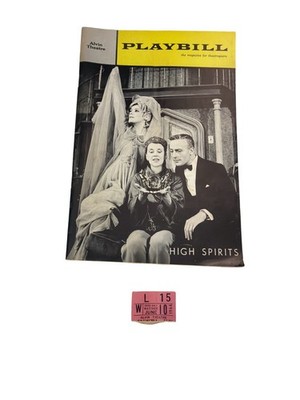 1964 High Spirits Playbill Alvin Theatre Noel Coward + Ticket Stub