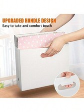 3Pcs 12x12 Foldable Storage Box White Plastic Scrapbook File Organizer