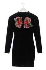 CLUB L Abito a maniche lunghe Donna Abito Taglia IT 38 nero-rosso-cachi elegante