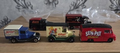 Restposten 5 Lledo Vintage Druckguss Werbung Transporter - Kellogg's, Mars, Rice Kris