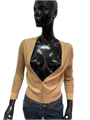 Damen Strickjacke Beige Spitze Guess Los Angeles Sweater Strick Elegant Größe L