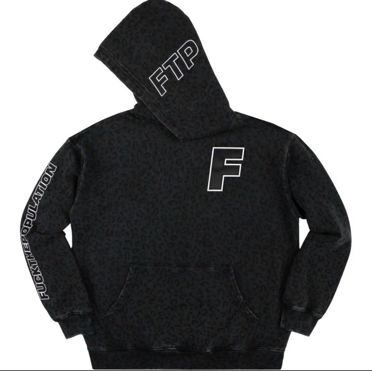 FTP F Logo Tackle Twill Leopard Pullover Black Size XL New IN HAND