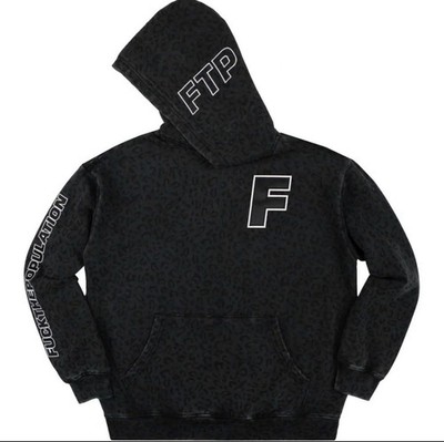 FTP F Logo Tackle Twill Leopard Pullover Black Size XXXL 3XL New IN HAND