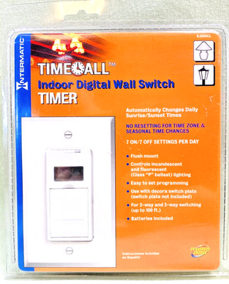 Intermatic EJ351CL Time All Wall Switch Timer - Knob Adjustment - New Sealed.