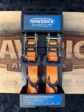 2-Pack 20FT 1.25" Retractable Ratchet TieDown Straps 1500LBS Heavy-Duty S-Hooks