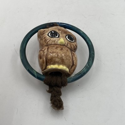 Vintage Ceramic Owl Plant Hanger Boho Style 70s Home Decor Macrame DIY Part 2.5''