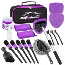 Windshield Cleaner Tool, 17Pcs Car Interior Detailing Kit, Detailing Purple