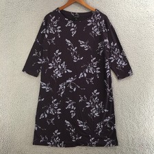 J.Jill Shift Dress Womens Small Relaxed Fit Floral PrintCasual Stretch Brown