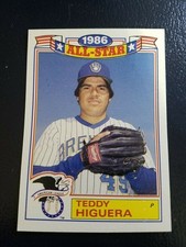 Teddy Higuera Milwaukee Brewers 1986 Topps All-Star Game FADED RED BACK Oddball