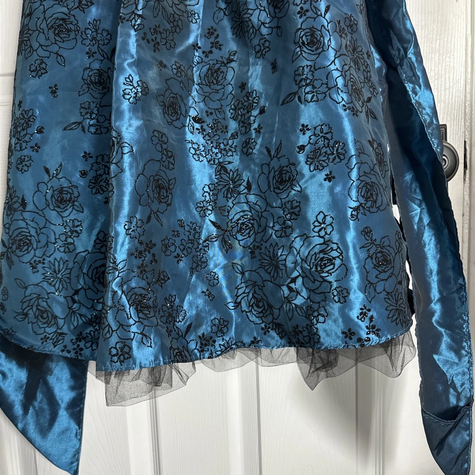 Jona Michelle Girls Blue & Black Glitter Holiday Holiday Party Dress, Size 6 - Image 4 of 4