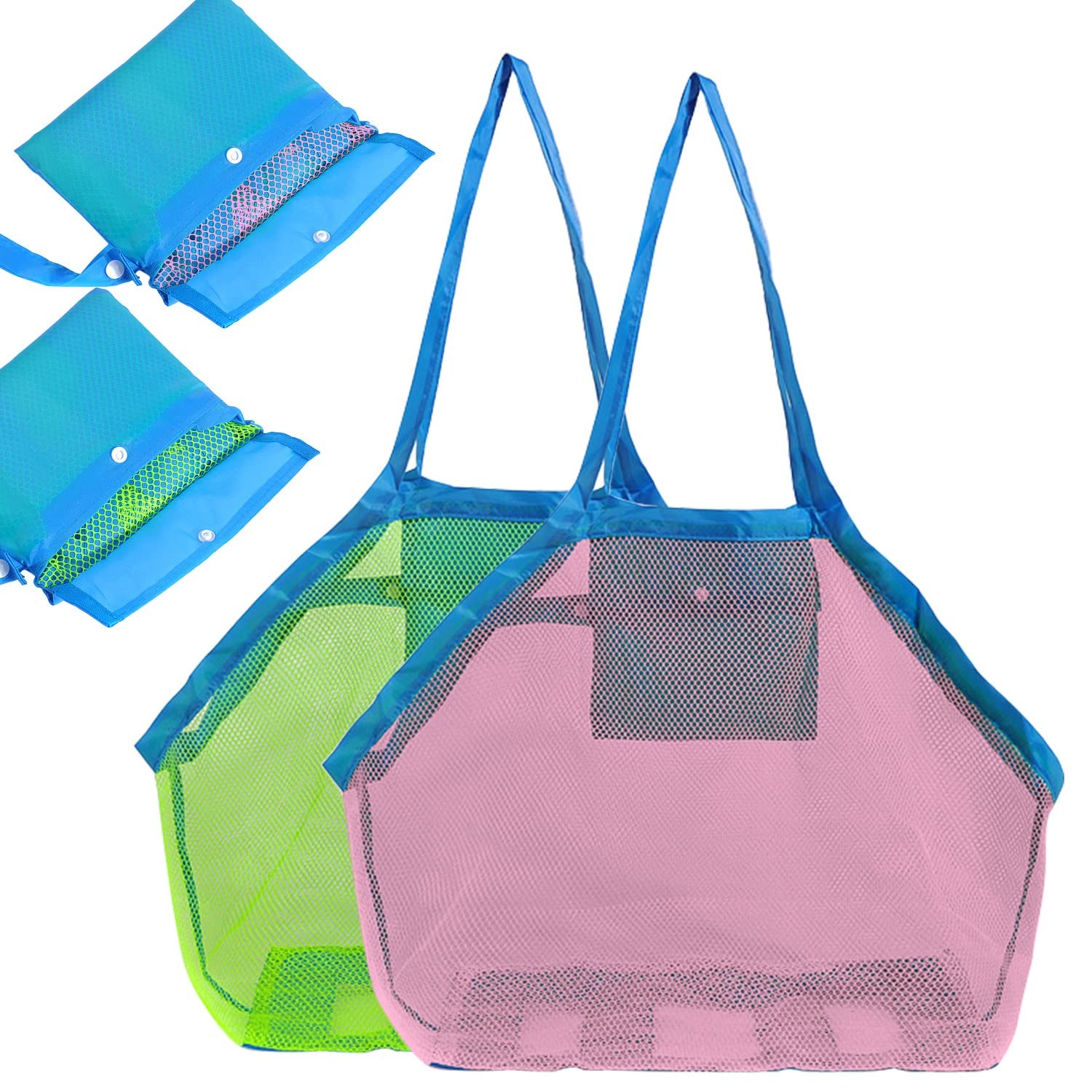 Sac de plage en maille avec grand rangement ventilé anti-sable pour serviettes mouillées