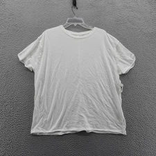 Free People WE THE FREE White Cotton Raw Hem T Shirt Medium NEW