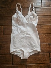 RARE Vintage 70s Nouvelle Mariee Shapewear Girdle Bodysuit Korea Baby Pink 38B L