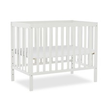 Dream On Me Edgewood 4-in-1 Convertible Mini Baby Crib in White Gre... Fast Ship