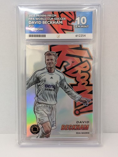 David Beckham Kaboom #17 2025 Panini Prizm Soccer Club World Cup Ace 10 Perfect!