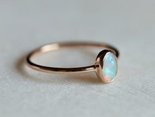 Fire Opal Ring 925 Sterling Silver Raw Opal Ring October Birthstone Women Ring