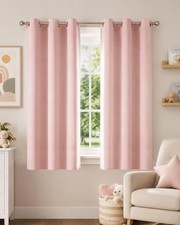 Blush Pink Blackout Curtains 63 Inches Long 2 Panels for Girls Room, Bedroom,...