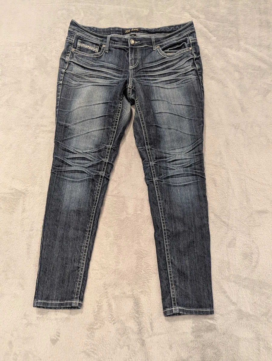 Jean ZCO Déchiré Slim Droit - Femme - Taille 5s / 26 Pouces - Dark Rinse