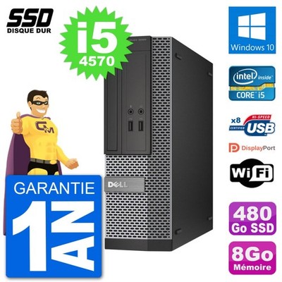 PC Dell Optiplex 3020 SFF i5-4570 RAM 8Go SSD 480Go Windows 10 Wifi