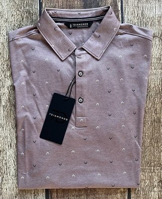 7 DIAMONDS PERFORMANCE POLO SHIRT GEO MULTI MENS SMALL NEW WITH TAGS