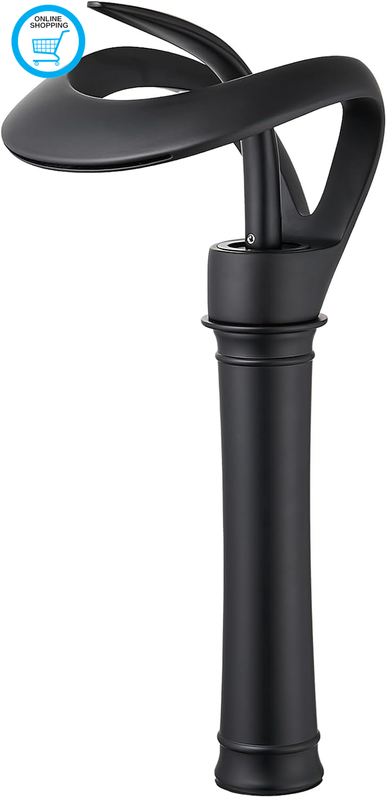 Tall Waterfall Bathroom Taps, High Basin Tap Single Handle Vessel Sink Faucet, M