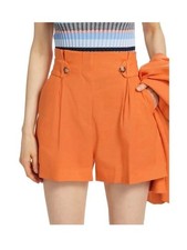 Veronica Beard Orange Pleated Franzi Shorts sz 4