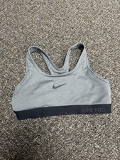 Nike Pro Dri-Fit Sports Bra Women's Small Grey Racerback Workout Fitness