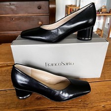 Franco Sarto Women's Pisa Leather Square Toe Pumps Black Size 5M New With Box