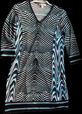 Michael Kors Womens Print Dress 3/4 length sleeves V-Neck Size Medium