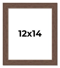 12x14 Frame Brown Distressed Barnwood Picture Frame  Rustic Farmhouse Photo Fra