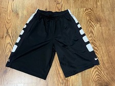 Nike Elite Boy's Athletic Shorts, Black with White, Medium