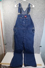 Dickies Mens 36x30 Blue Bib Overalls Denim Work Wear Carpenter Farmer Pre Owned