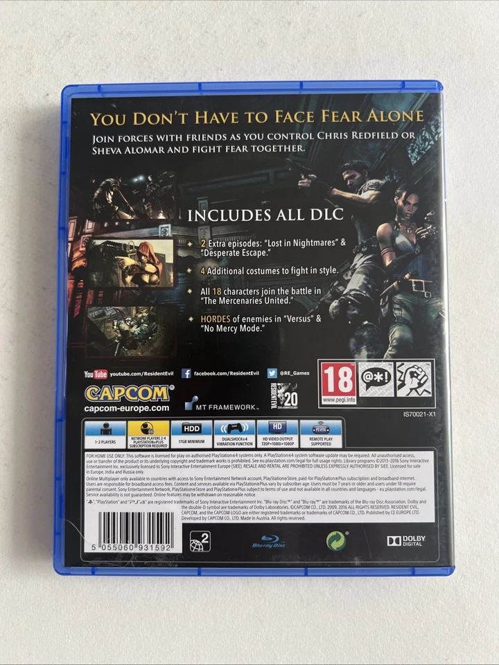 Resident Evil 5 Sony PlayStation 4 PS4 PAL - FRA/EUR Complet TBE +++, photo 3 sur 5