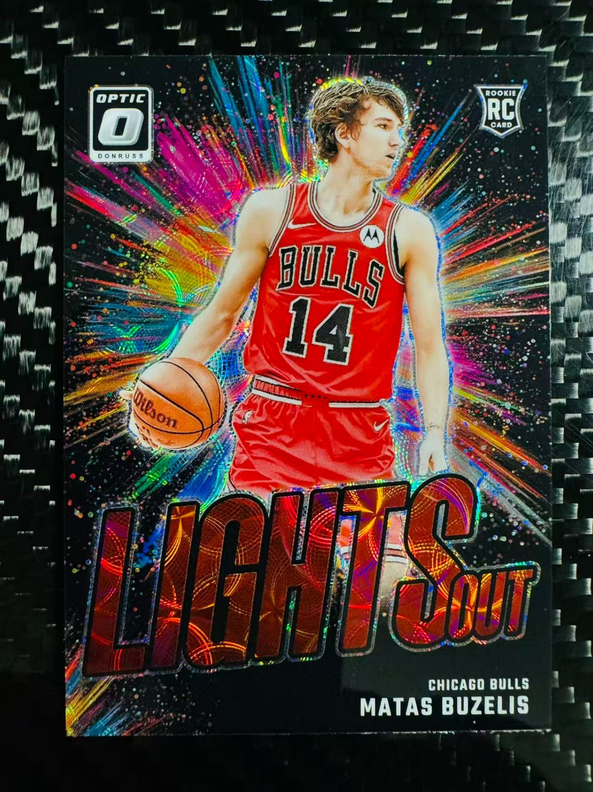 Matas Buzelis 2024-25 Panini Donruss Optic Lights Out Red International RC [2]