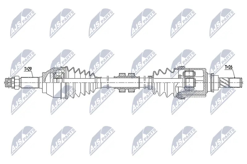 Driveshaft Front Axle Left NPW-NS-144 NTY for NISSAN NV200 / EVALIA Bus