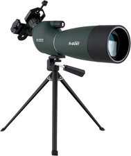 SV28 Spotting Scopes with Tripod, Angled 25-75x70mm Spotter Scope with Phone Ada