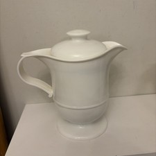 Vintage White Thermal Insulated Jug Pitcher for Tea Coffee Gravy with Screw Lid