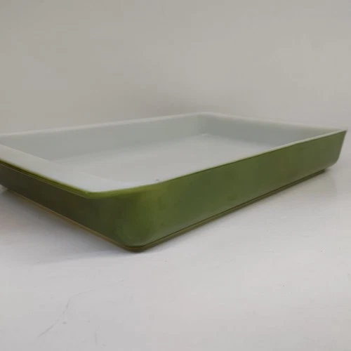 Vintage Pyrex Lasagna Casserole Pan Dish 933 Avacado Green 13.5"x8.75"