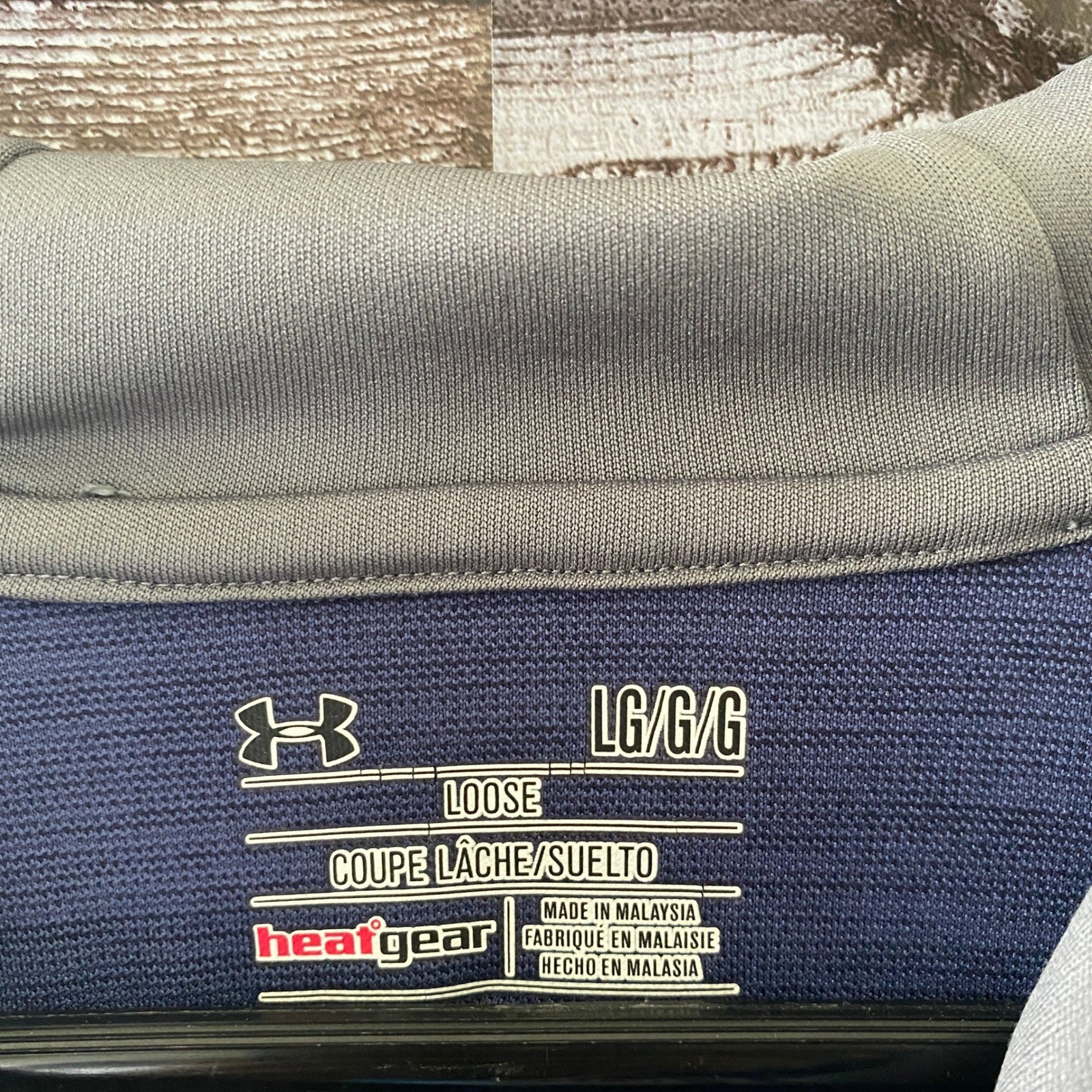 Under Armour Men's Long-Sleeved Hooded Shirt Size L HeatGear Loose Logo Blue thumbnail 5