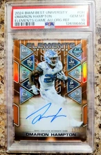 2024 Bowman Omarion Hampton Elements, Orange, On Card Auto /25 PSA 10 Pop 3